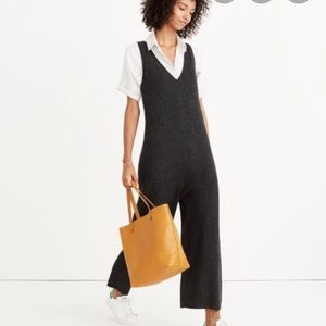 Madewell merino wool gray knit sweater jumpsuit